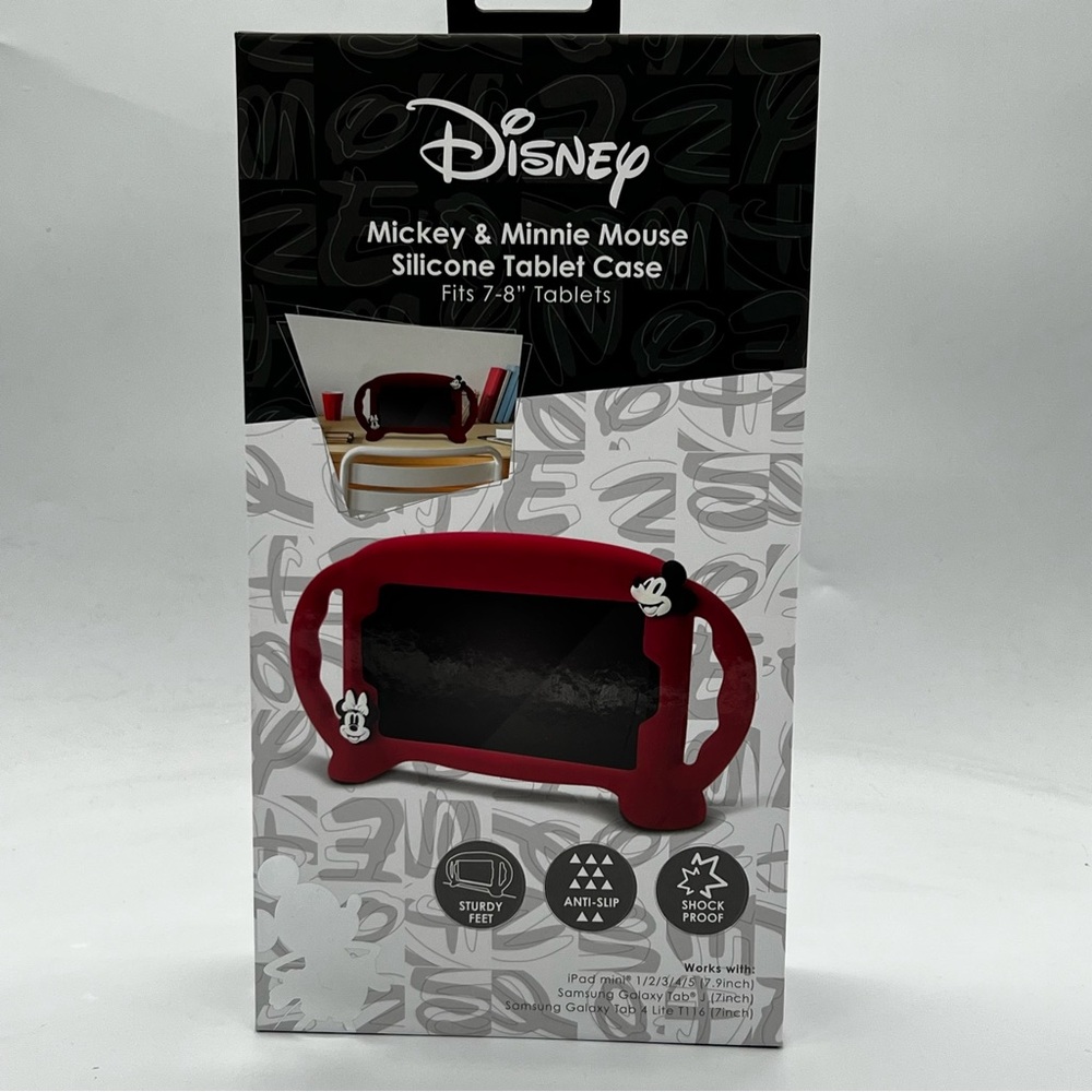 NWT Disney Mickey Minnie Silicone Tablet Case 7”-8” Red